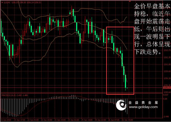 金盛盈富 金价日内走势